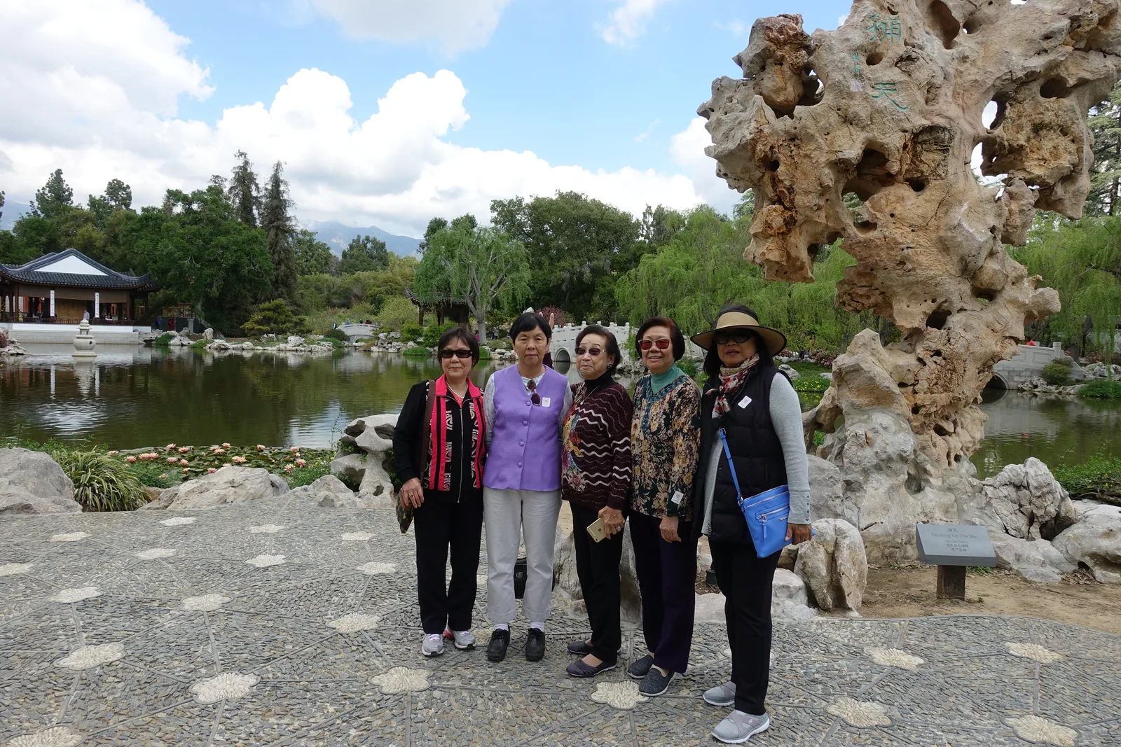 Residents on a spring outing at the Huntington Chinese Garden