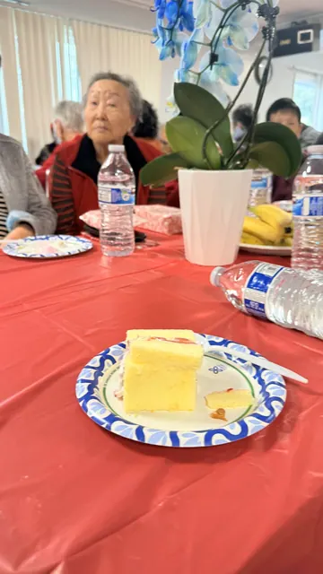 Birthday cake and refreshments on the party table