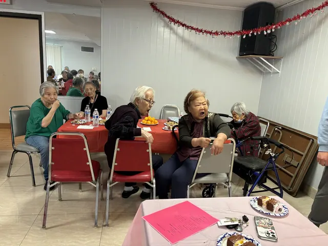 Residents celebrating a birthday together
