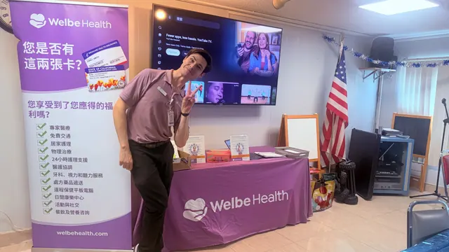 The health seminar presenter in the activity room